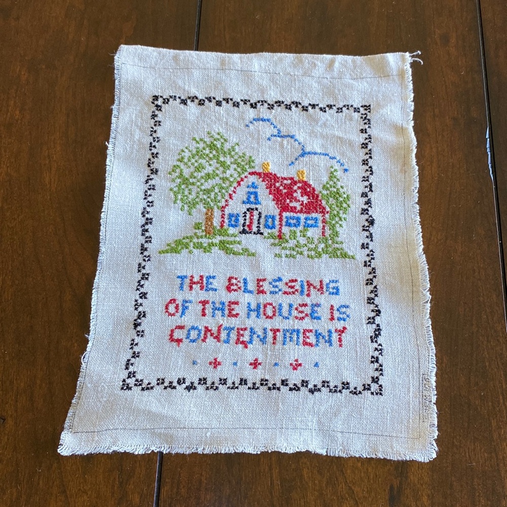 Hand Embroidered Vintage Sampler!!